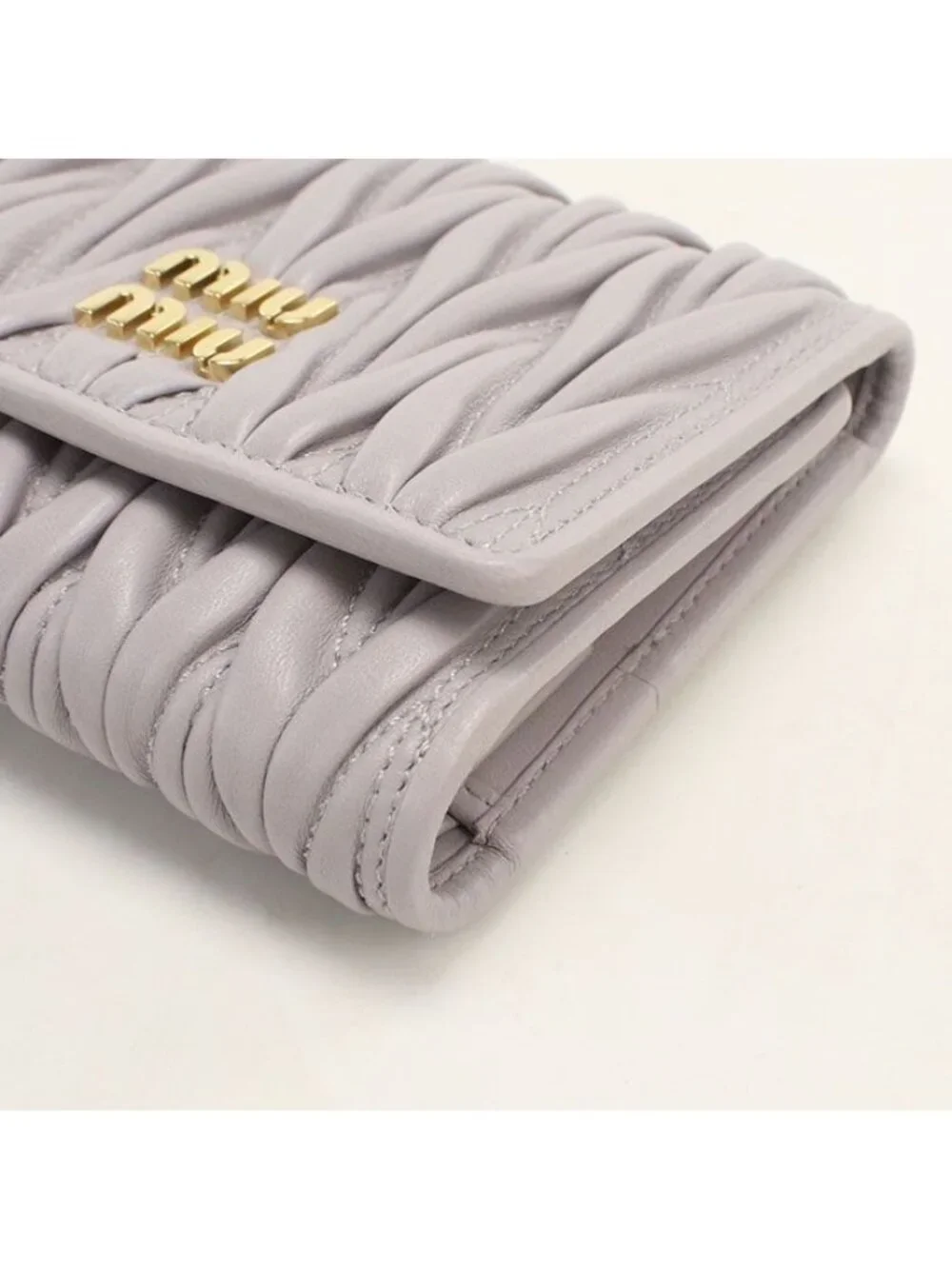 Miu Miu Matelasse Trifold Wallet Lambskin